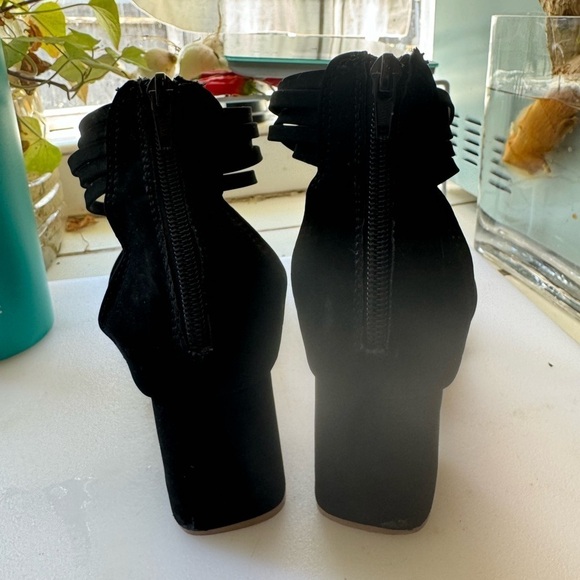 Black Paloma Shoes Strappy Block Sandals Made in Spain Size 26 US Size 8 Vintage - Picture 4 of 7